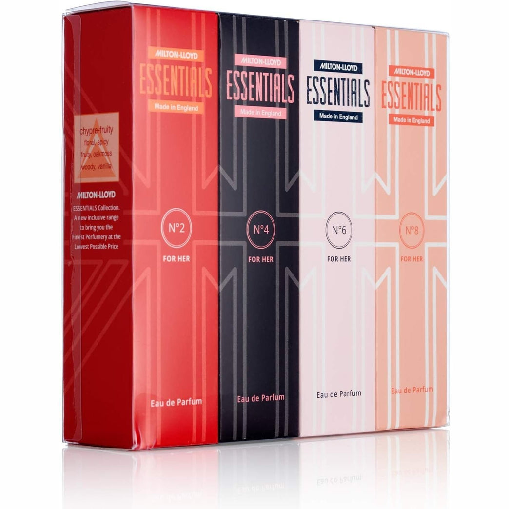 Luxurious Milton-Lloyd Essentials Quad Pack for Women - 4 x 50ml Eau de Parfum