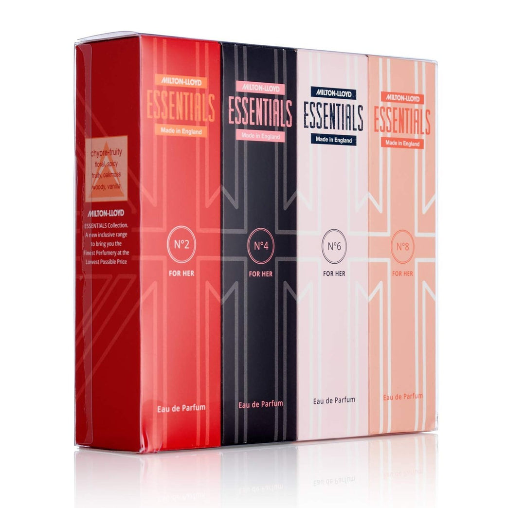 Luxurious Milton-Lloyd Essentials Quad Pack for Women - 4 x 50ml Eau de Parfum