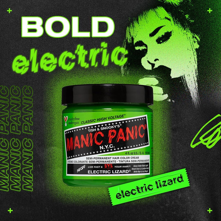 Manic Panic High Voltage Classic Cream Formula, Electric Lizard, 118 ml 612600110296 Green