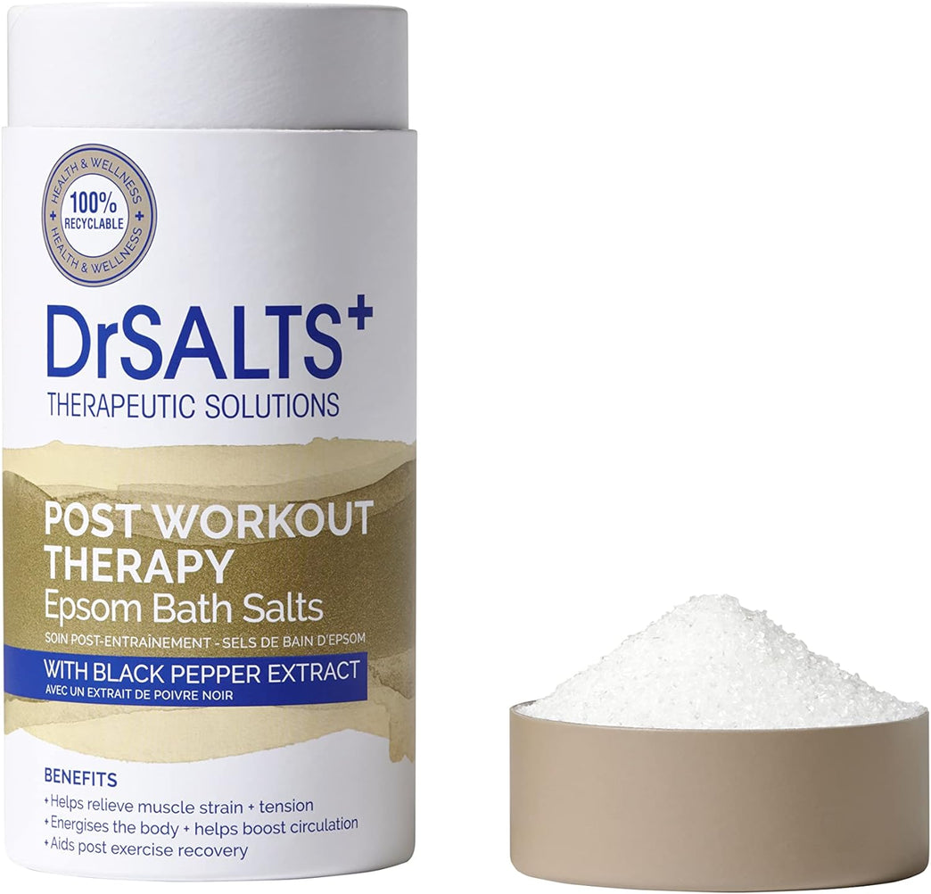 Post-Workout Muscle Recovery Epsom Bath Salts with Black Pepper & Essential Oils 750g