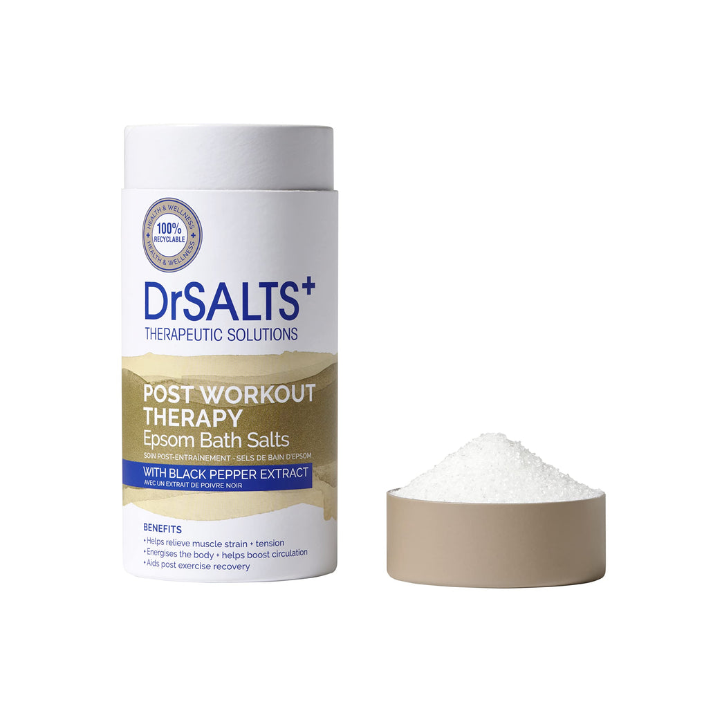Post-Workout Muscle Recovery Epsom Bath Salts with Black Pepper & Essential Oils 750g