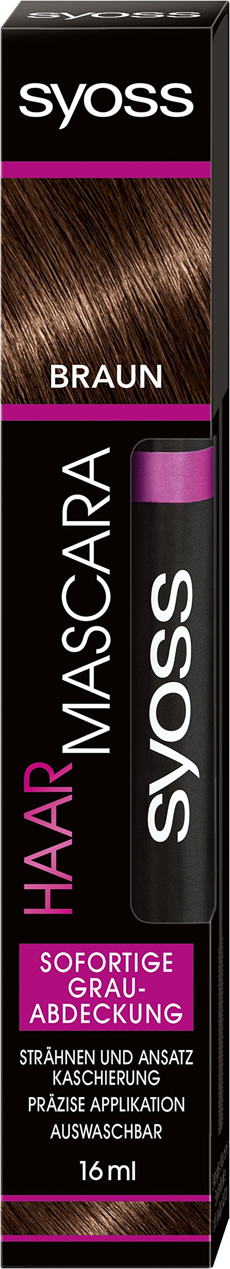 SYOSS Hair Mascara Hair Colour Brown Instant Grey Cover 16 ml