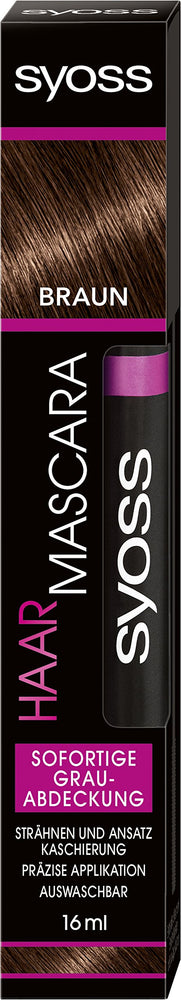 SYOSS Hair Mascara Hair Colour Brown Instant Grey Cover 16 ml