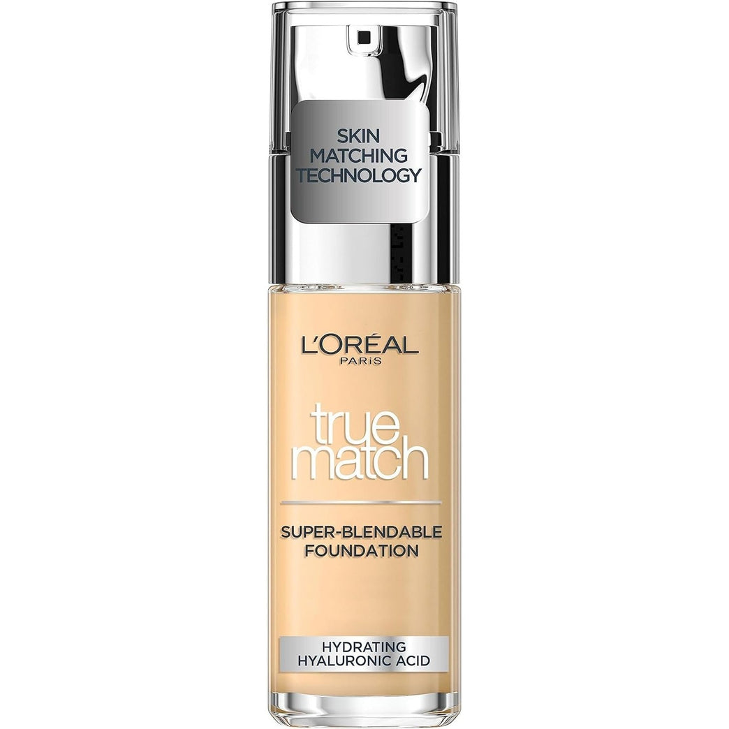 L'Oreal Paris True Match Hydrating Foundation with SPF 17 and Hyaluronic Acid - 1N Ivory, 30ml
