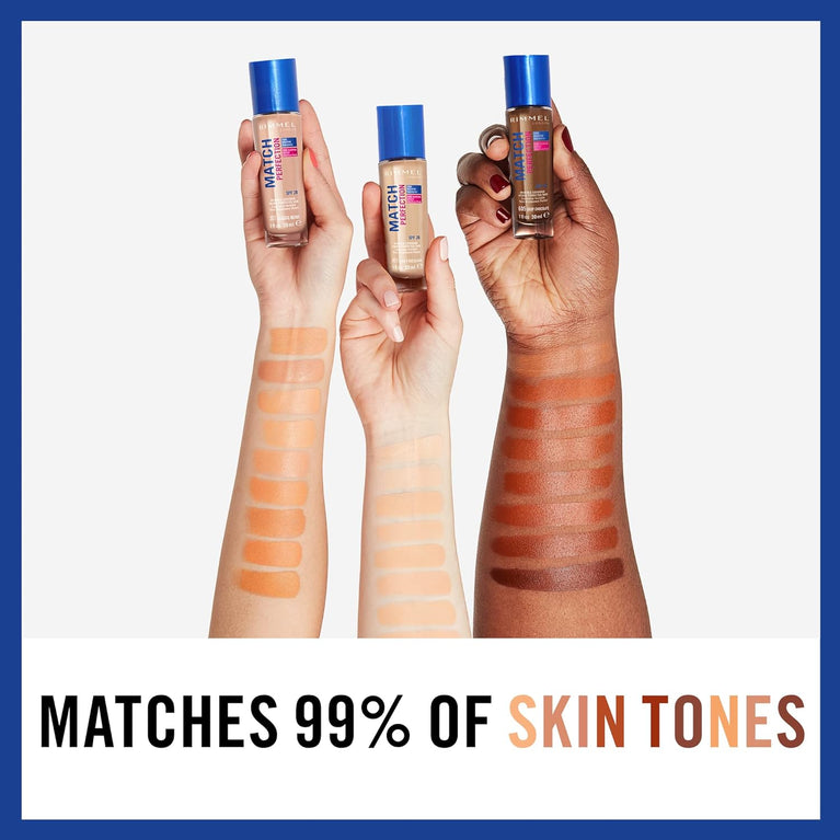 RIMMEL LONDON Flawless Match Perfection Foundation with SPF20 - Soft Beige, 30ml