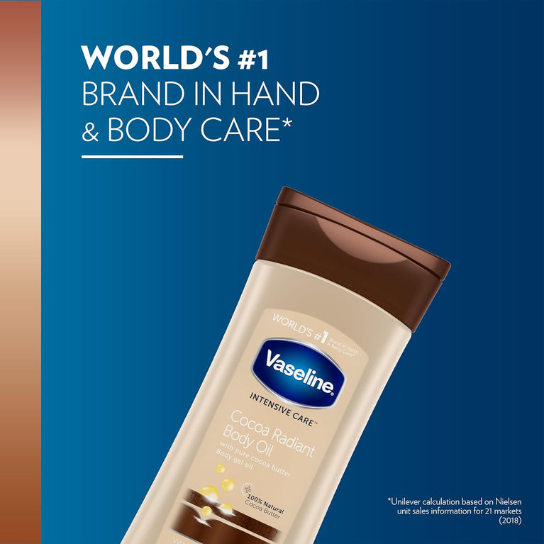 Vaseline Cocoa Radiant Body Oil with 100% Natural Cocoa Butter for Dry Skin 200 ml