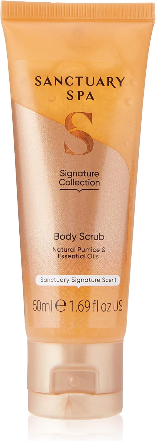 Sanctuary Spa Body Scrub Natural Pumice and Essential Oils, Vegan and Cruelty Free, 50ml, Orange