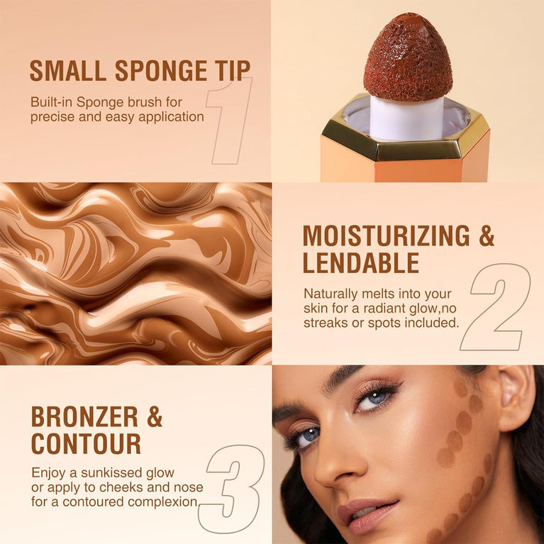 Silky Matte Cream Contour Stick in Caramel Tan
