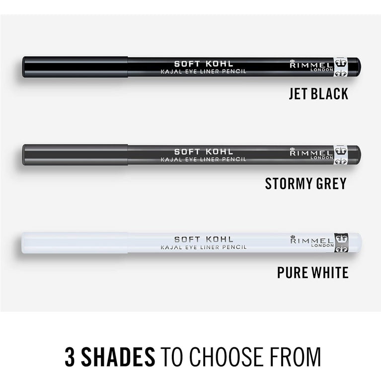 Rimmel London Pure White Khol Eyeliner, 1.2g - Soft, Blendable, and Long-lasting