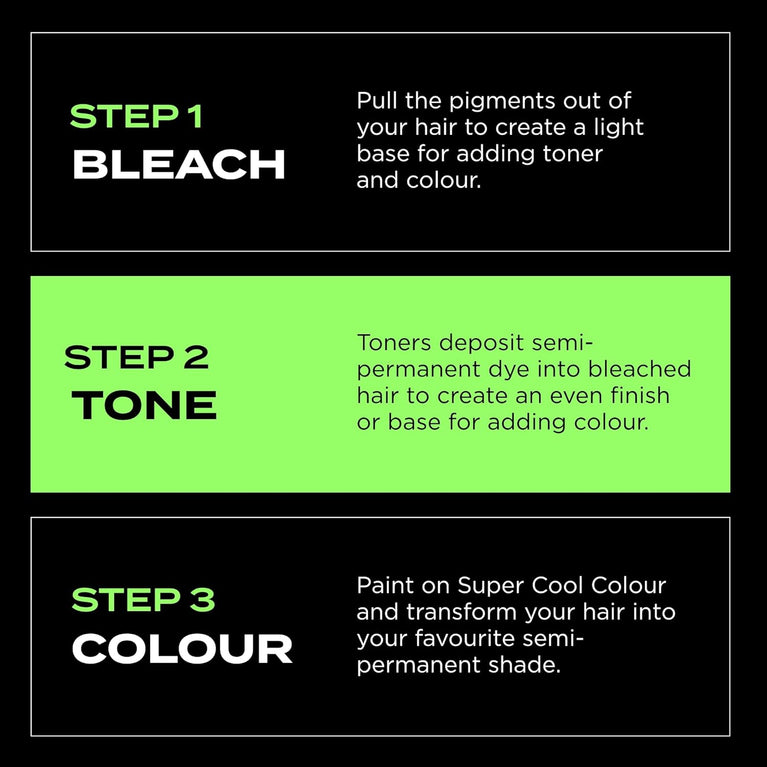 BLEACH LONDON Rose Toner Kit - Yellow Brass Removing, colour Depositing Formula For Pastel Pink Base, For Blonde Hair & Post Bleached Hair, Vegan, Cruelty Free, Ammonia Free