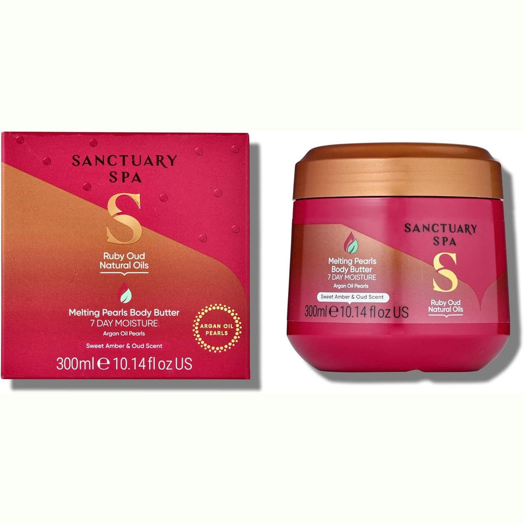 Sanctuary Spa Ruby Oud Melting Pearl Body Butter - Nourishing Vegan Moisturizer for Women