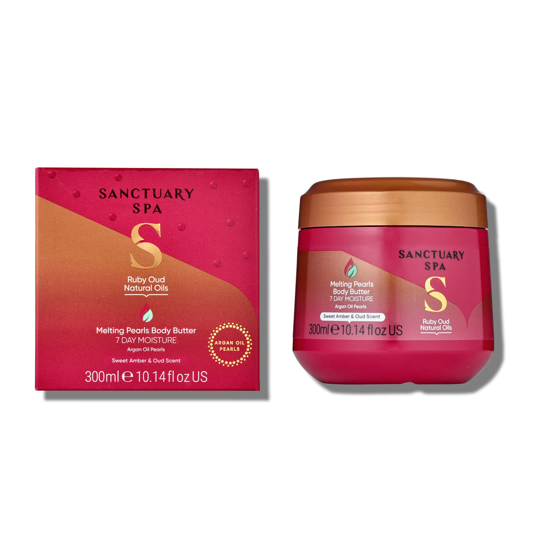 Sanctuary Spa Ruby Oud Melting Pearl Body Butter - Nourishing Vegan Moisturizer for Women