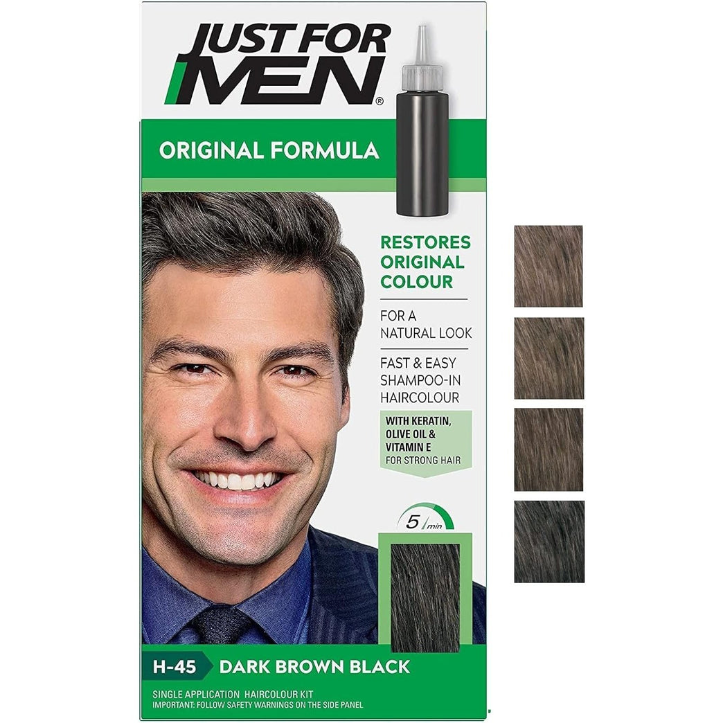Natural-Looking Dark Brown Black Hair Dye for Men - H45