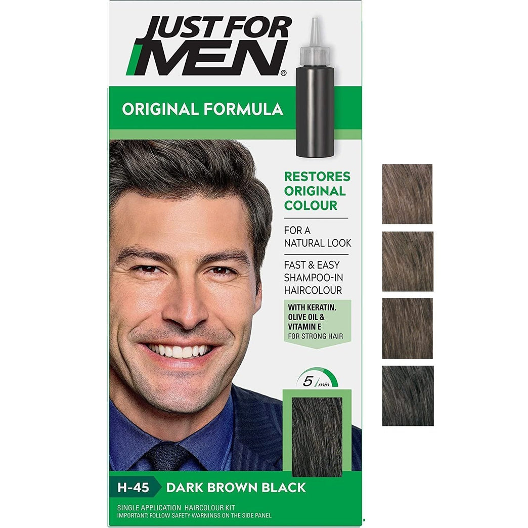 Natural-Looking Dark Brown Black Hair Dye for Men - H45