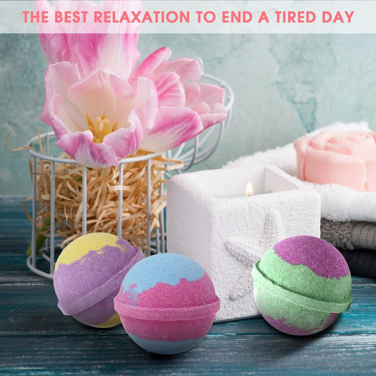 Relaxation and Stress-Relief Bath Bomb Gift Set with 20 Organic and Natural Handcrafted Essential Oils