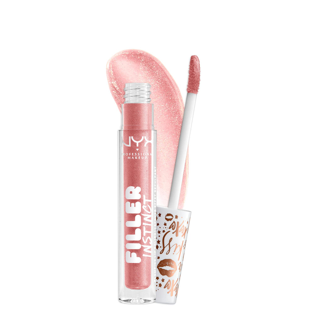NYX Professional Vegan Lip-Enhancing Gloss, Hydrating & Conditioning, Shimmer Finish, 2.5 ml, Shade: Sparkling Please