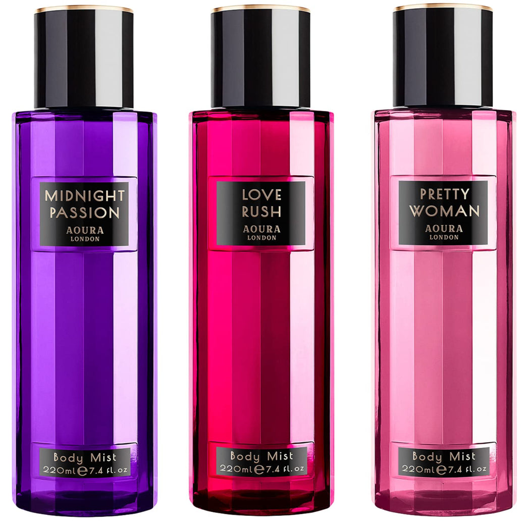 Aoura London Women's Body Mist Bundle - Mixed Fragrance Spray