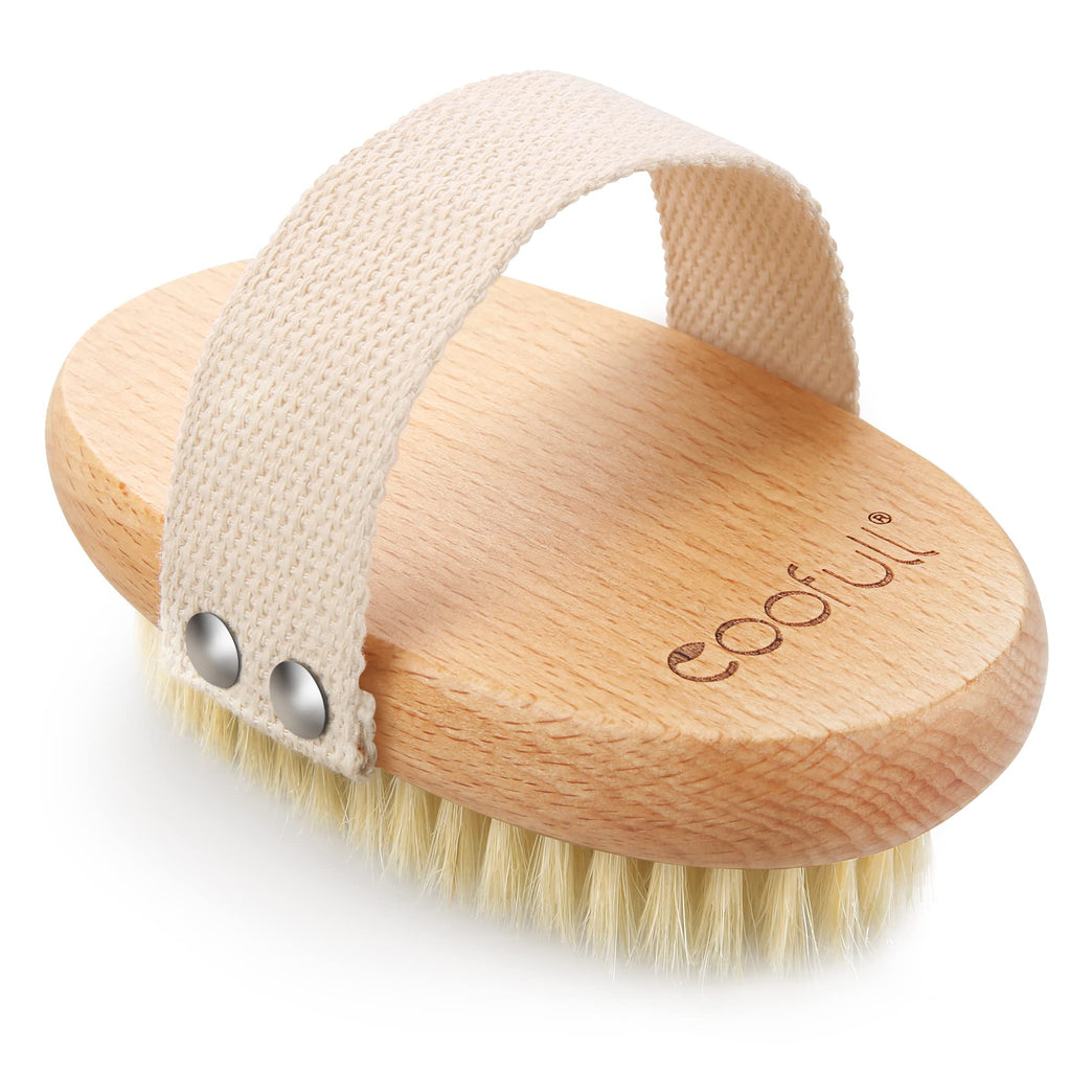 SURDOCA Dry Brushing Body Brush with Natural Beech Wood and Boar Bristles