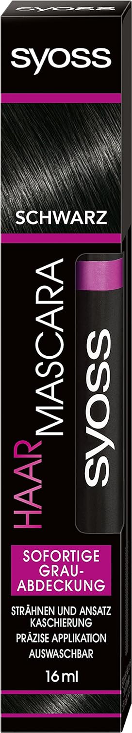 SYOSS Hair Mascara Hair Colour Black Instant Grey Cover 16 ml
