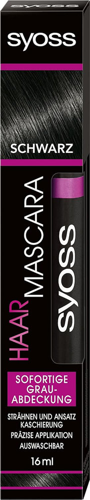 SYOSS Hair Mascara Hair Colour Black Instant Grey Cover 16 ml