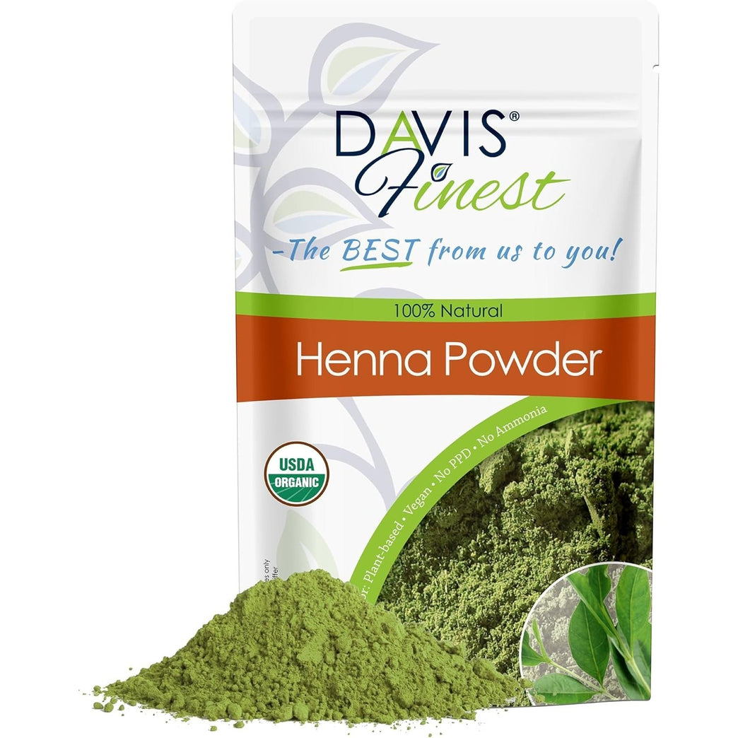 Davis Finest Organic Henna Hair Dye 250g, 100% Pure & Natural Henna Powder Hair Colour, PPD Free