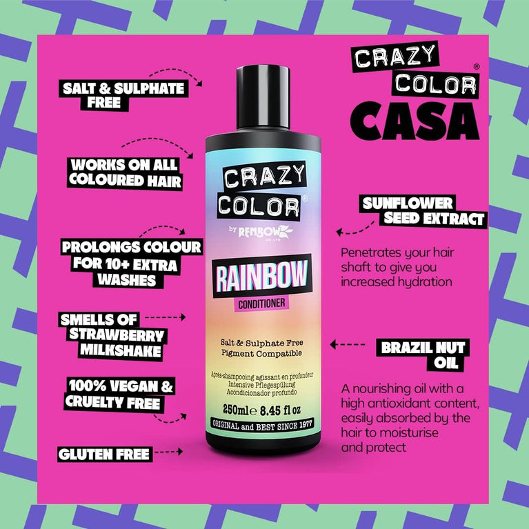 Rainbow Care Color Protecting Conditioner for Color-Treated Hair - Hydrating and Nourishing Formula with Essential Oils - 250ml