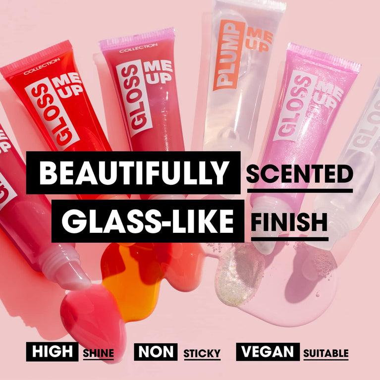 Peppermint Scented Plump and Shine Lip Gloss by Collection Cosmetics: High-Shine, Long Wearing, Non-Sticky, Vegan, 10ml, Clear