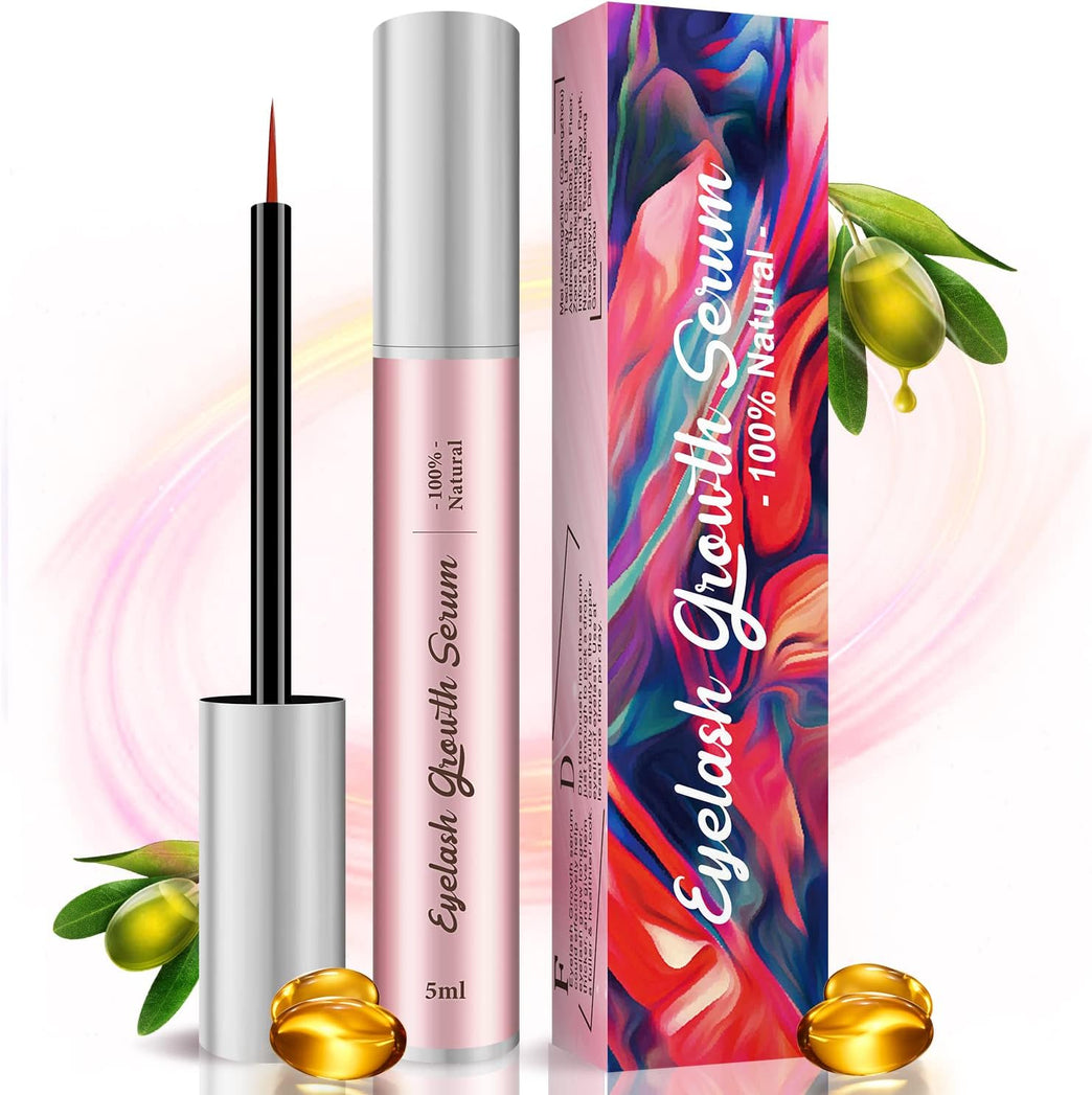 Advanced Eyelash & Eyebrow Growth Serum, 5ML - Professional Strength Natural Lash Enhancer & Booster, Gentle & Irritation-Free Formula for Fuller, Longer & Healthier Lashes