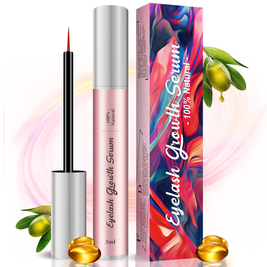 Advanced Eyelash & Eyebrow Growth Serum, 5ML - Professional Strength Natural Lash Enhancer & Booster, Gentle & Irritation-Free Formula for Fuller, Longer & Healthier Lashes