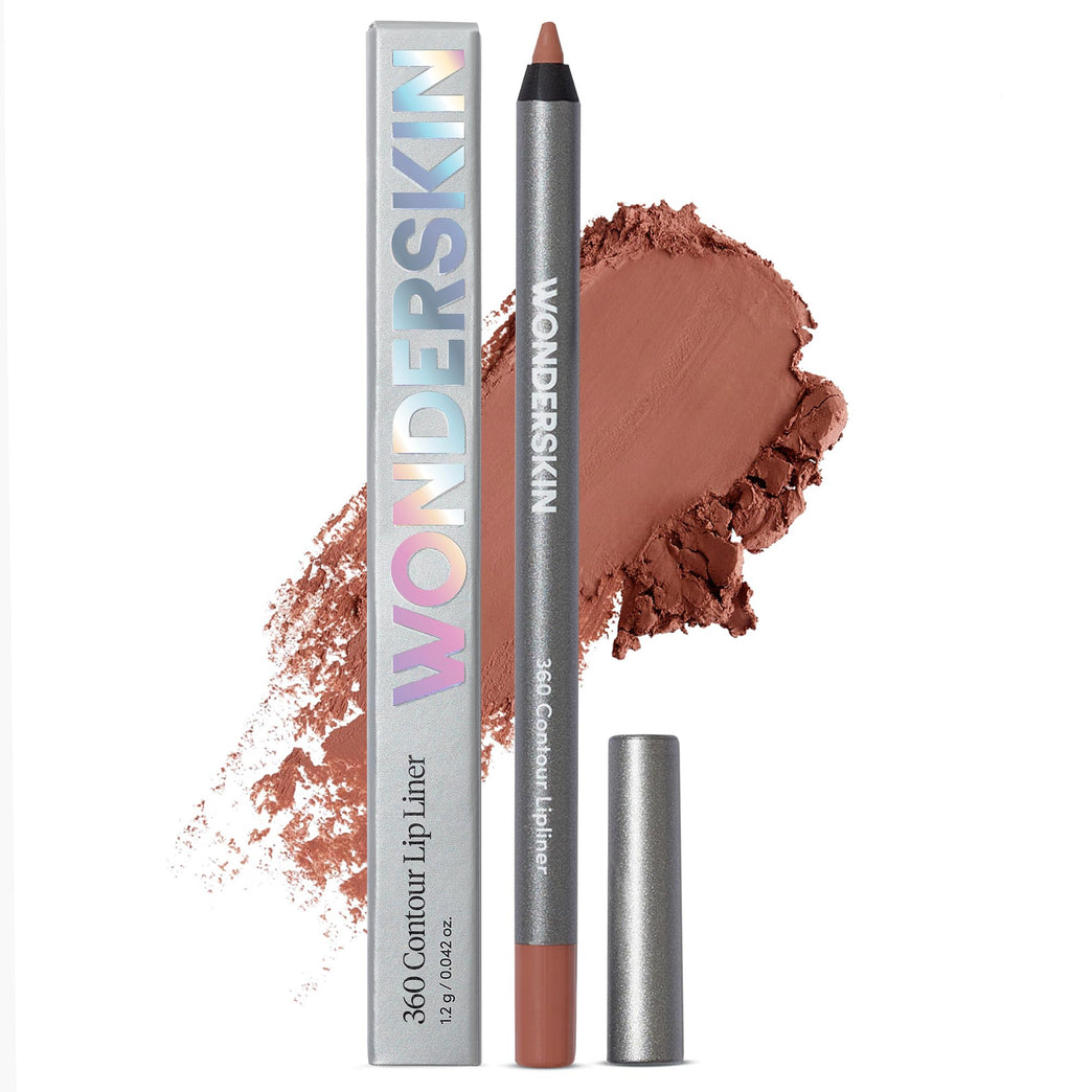 Wonderskin 360 Contour Lip Liner Pencil - Nourishing Lip Liners, Long Lasting, Waterproof and Transfer-Proof Lipliners Pencil (Saddle)