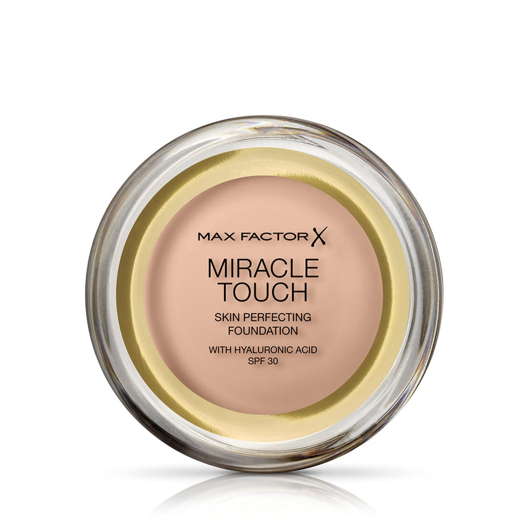 Max Factor Radiant Complexion Miracle Touch Foundation, Creamy Ivory Shade 40, with Hyaluronic Acid Moisturising and SPF 30 Protection