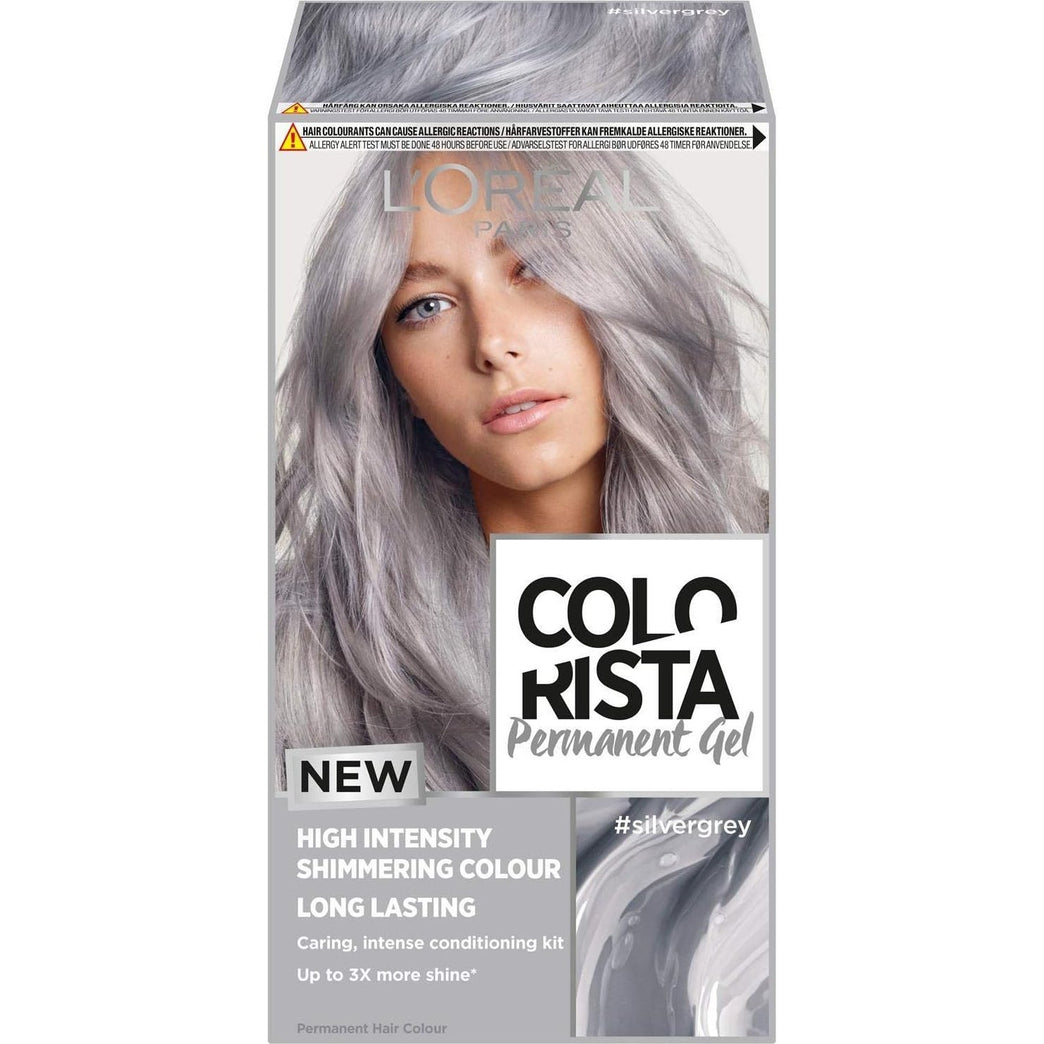 L'Oréal Paris Colorista Permanent Gel Hair Dye - Silver Grey Color Vibrance for Long-Lasting Shine