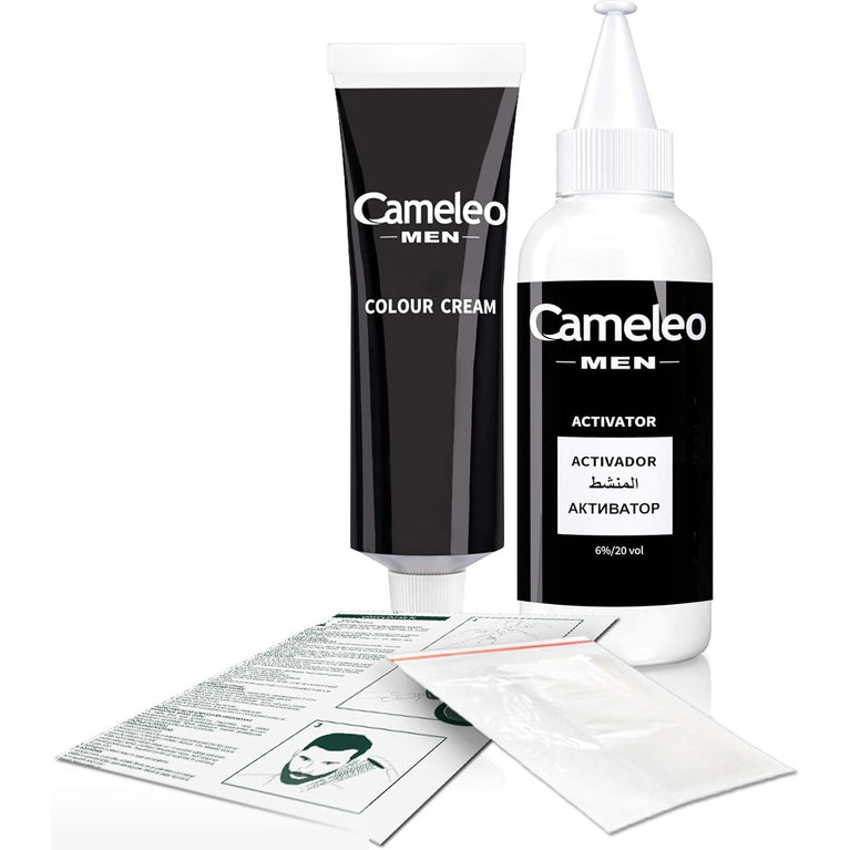 Cameleo Men - Grey Hair Solution Hair Colour for Men & Beard | 5-Min Natural Effect | Ammonia-Free | 30ml
