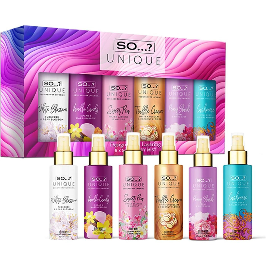 Vanilla Candy & Floral Body Mist Fragrance Spray Set (6 x 50ml)