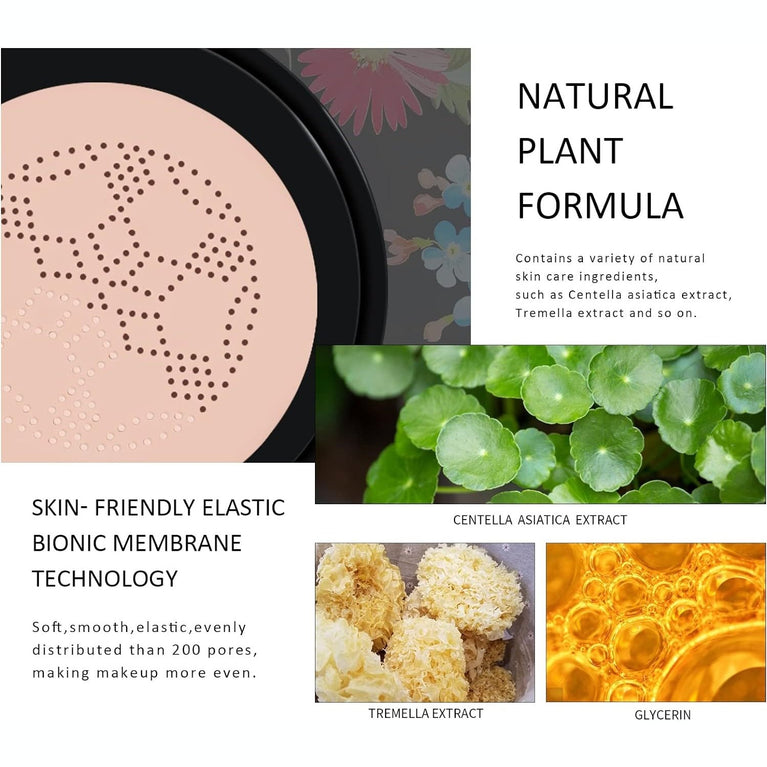 Ownest Flawless Coverage Air Cushion BB Cream with Nourishing Mushroom-Head Applicator