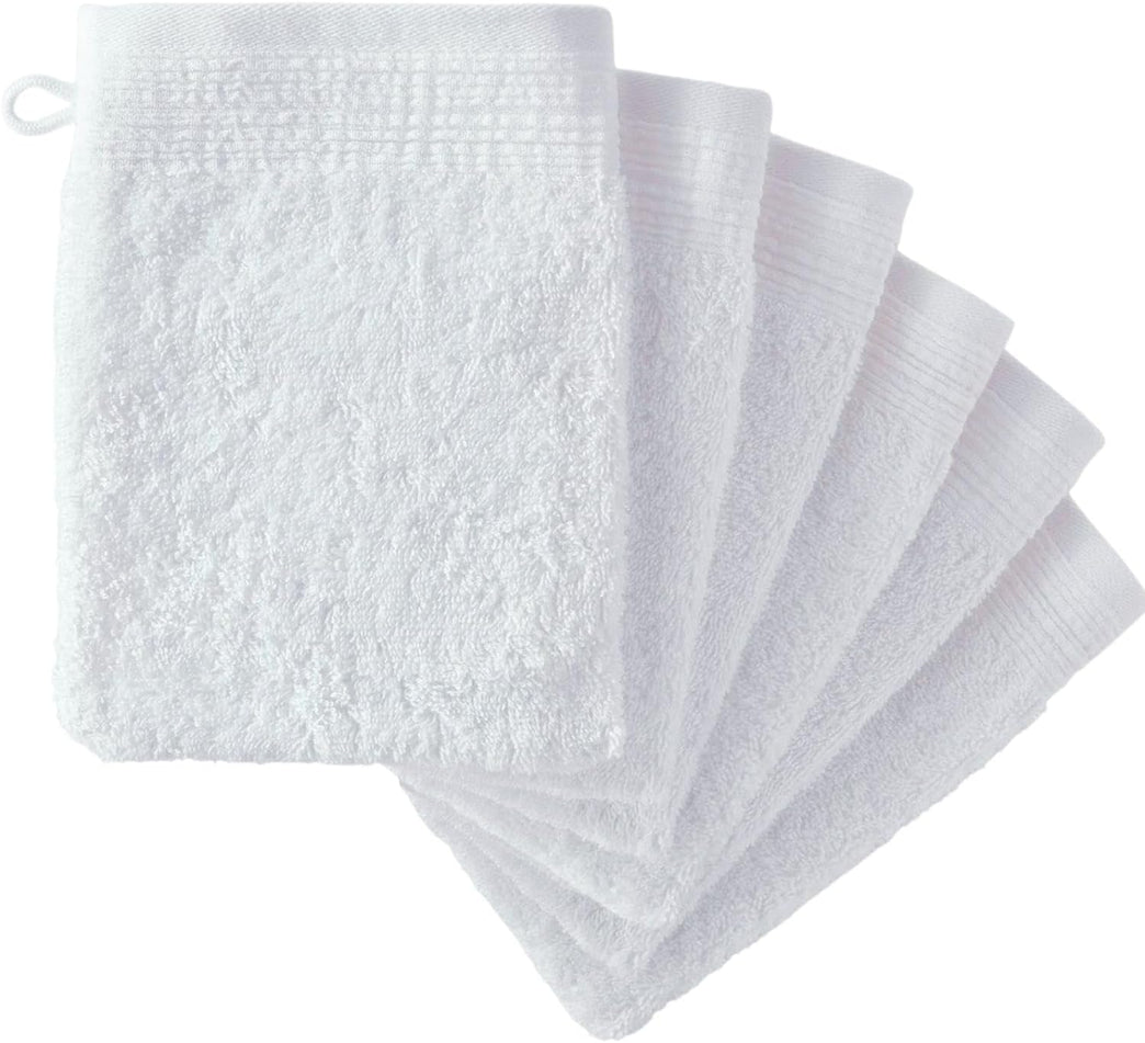 Adore Home Premium Quality Wash Mitts - Pack of 6, White