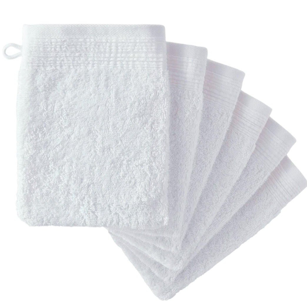 Adore Home Premium Quality Wash Mitts - Pack of 6, White