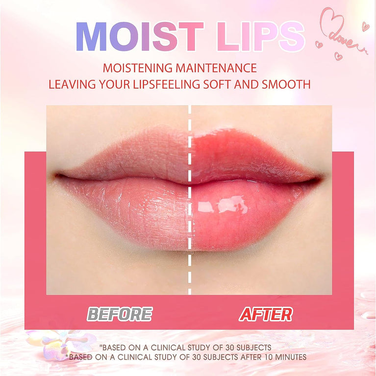 LANGMANNI Glossy Lip Care Oil Balm - Fruit Infused, Non-Sticky, Moisturizing and Nourishing Lip Balm for Dry Lips (Strawberry Flavor)