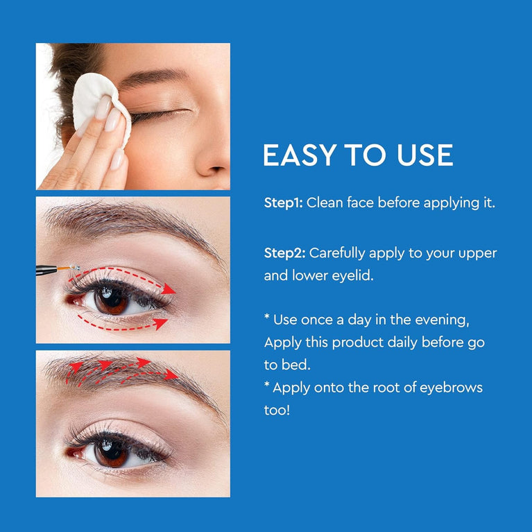Terez & Honor Extra Volume Eyelash and Eyebrow Growth Serum for Fuller, Thicker, and Longer Lashes and Brows, 3ml