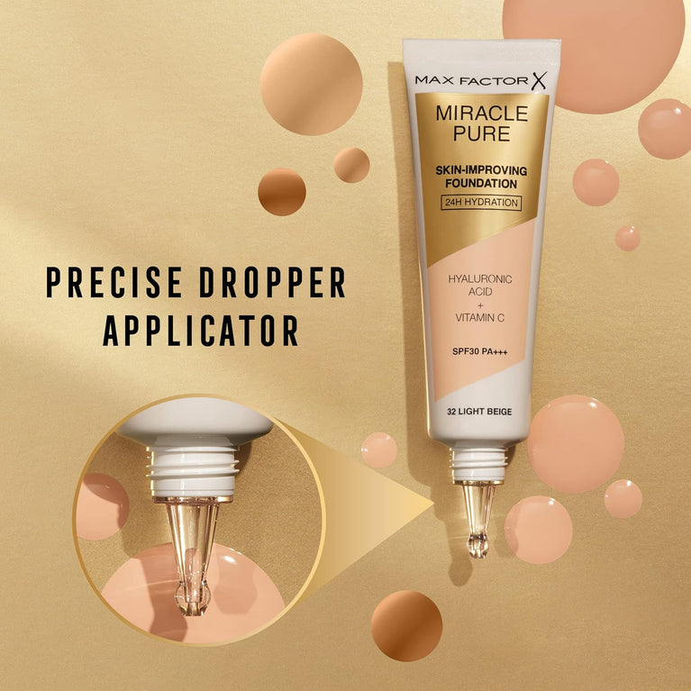 Max Factor 24-Hour Hydrating Miracle Pure Foundation with SPF 30 in Natural Rose 50