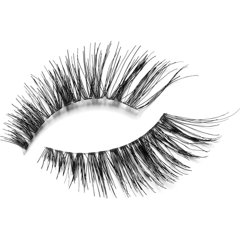 Eylure 009 Black Lengthening False Eyelashes, Reusable and Contact Lens Friendly, Glue Included - 1 Pair