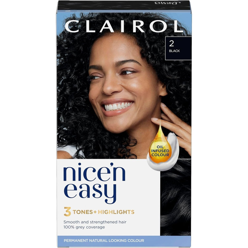 Clairol Nice'n Easy Crème Black Hair Dye - Salon Blend with Oil Infusion