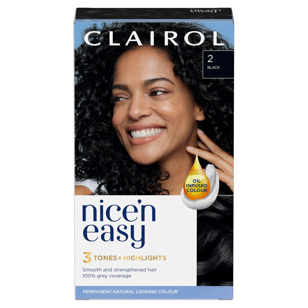 Clairol Nice'n Easy Crème Black Hair Dye - Salon Blend with Oil Infusion