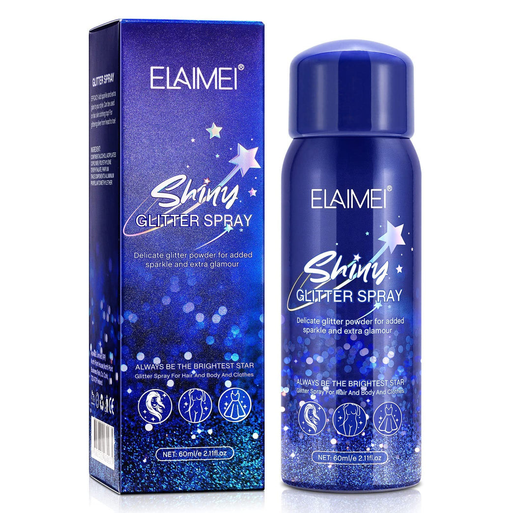 Instant Glitter Highlighter Spray for Body, Face, Hair and Clothes - Waterproof, Long-Lasting, Quick-Dry Shimmer for Parties, Nightclubs, and Stage Makeup (60ml)