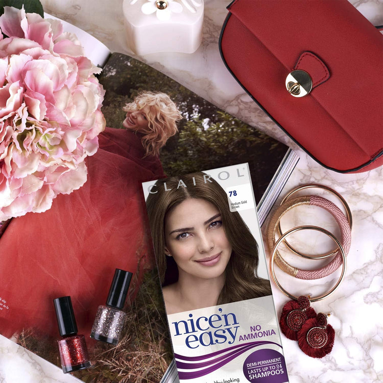 Clairol Nice'n Easy No Ammonia Hair Dye, 82 Dark Warm Brown