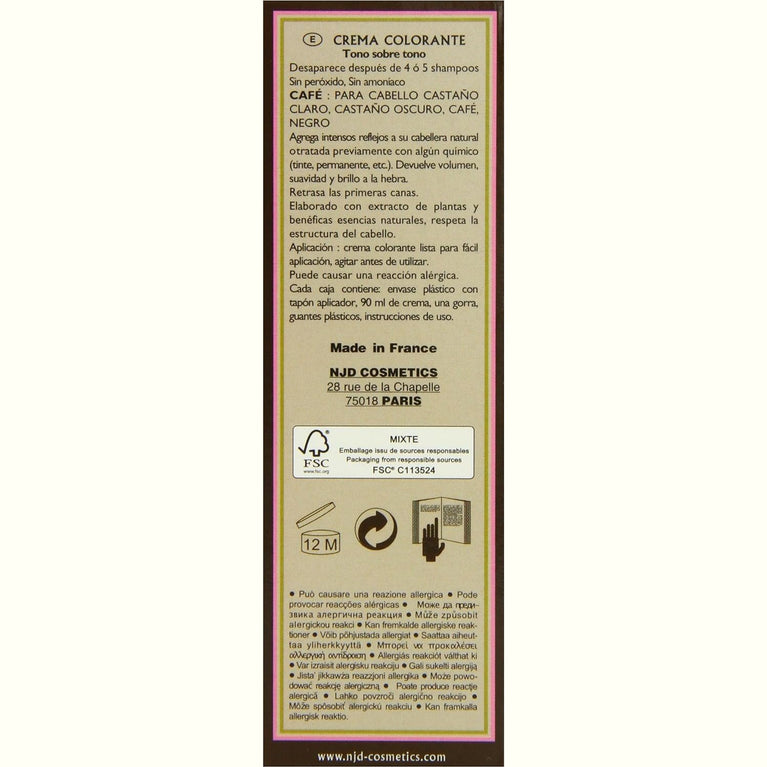 Henne Color NJD-LHBW3 Brown Henna Hair Colouring Cream 90 ml