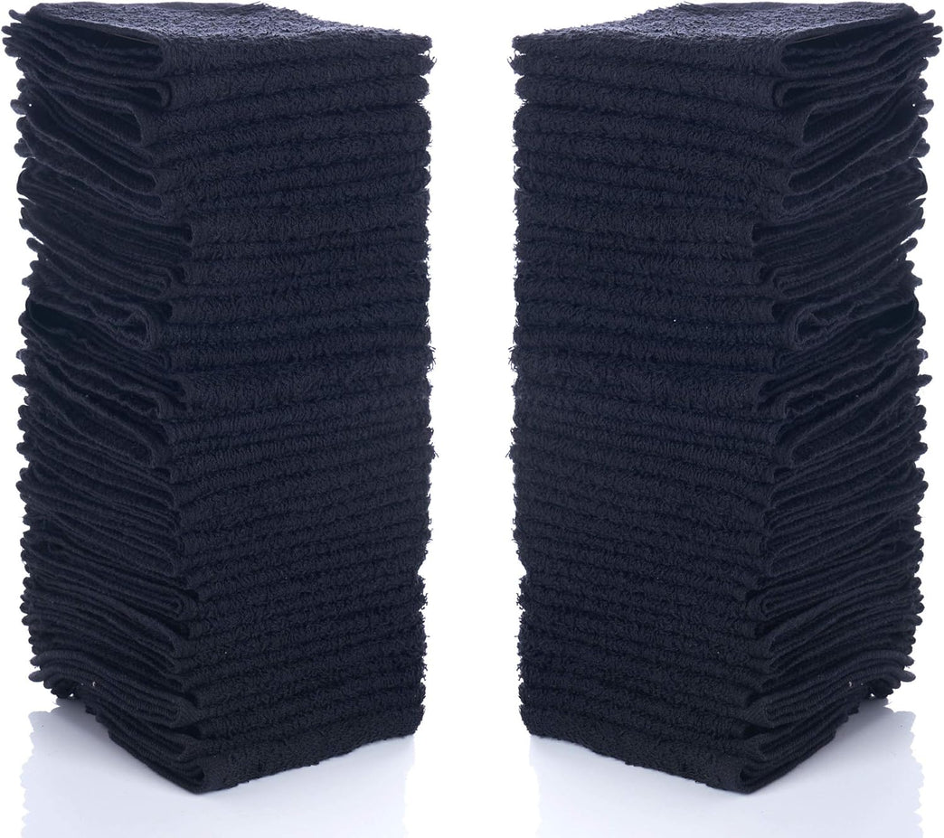 Simpli-Magic 79217 Black Cotton Washcloths, 12 x 12, 24 Pack