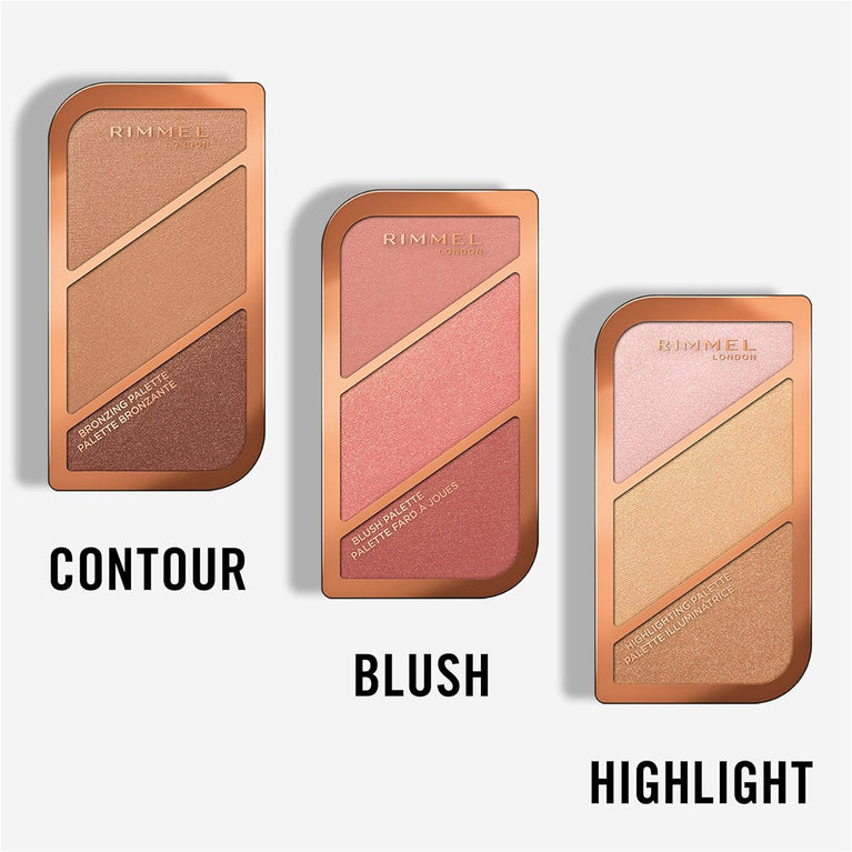Kate Moss Edition Rimmel London Radiant Complexion Sculpting Palette in Coral Glow, 18.5g