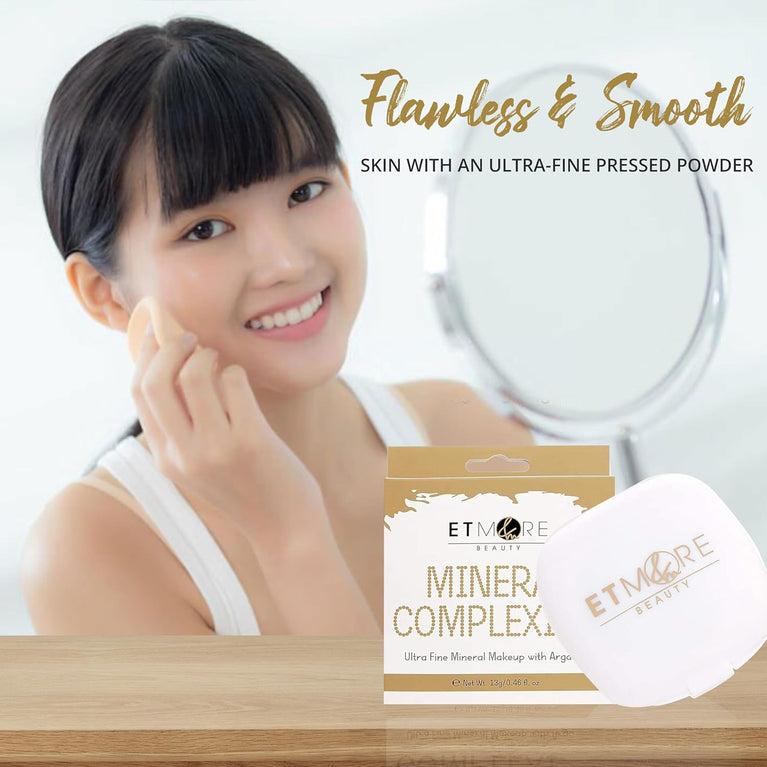 Etmore Luxurious Radiance Compact Powder - Argan Oil Infused for Seamless Blending and Luminous Finish