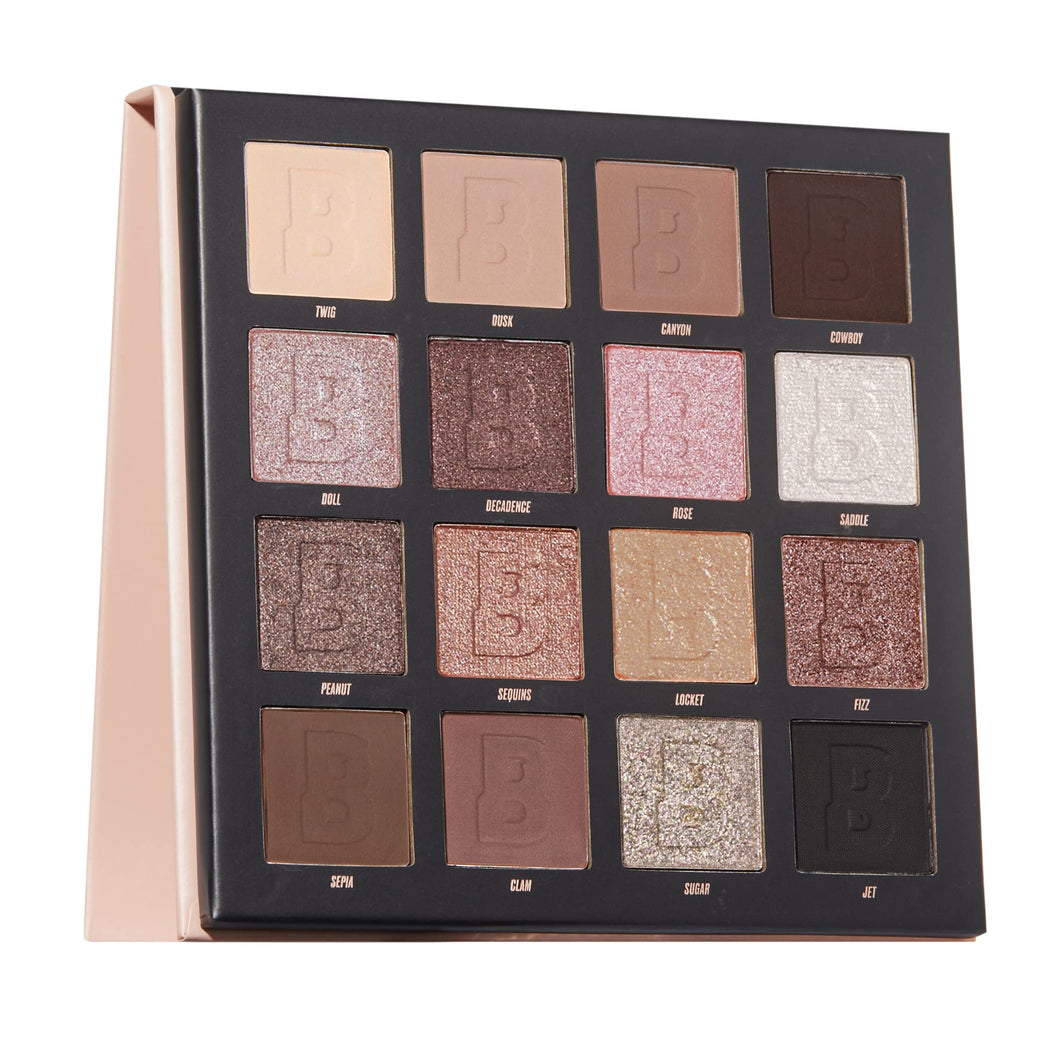 BEAUTY BAY's Deluxe 16-Shade Neutral Eyeshadow Palette - Vegan and Cruelty-Free Makeup Set with Cool Tones, Matte and Shimmer Finishes - Ideal Gift for Women
